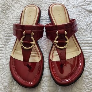 Unisa Red Sandals with Gold Accents